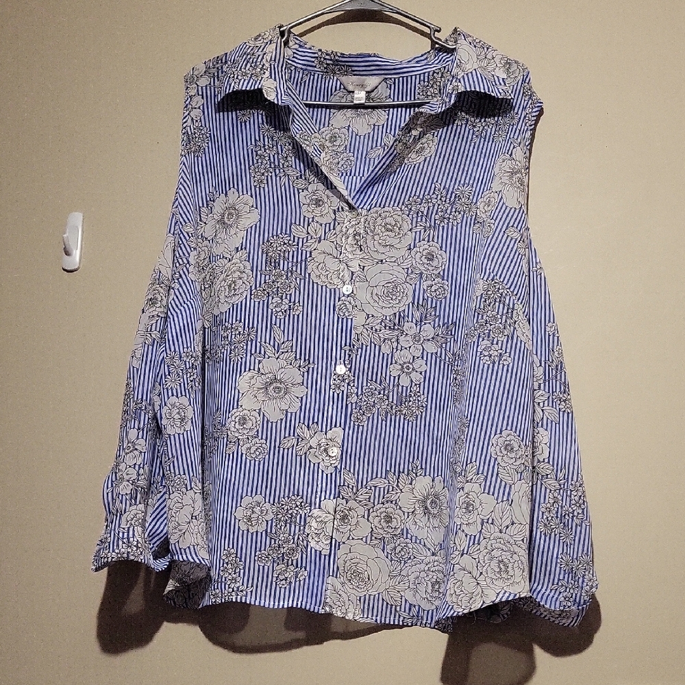 Floral Blue Women's Top